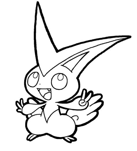mega victini pokemon coloring.